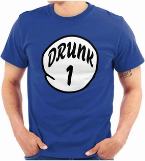 Funny Drunk Number 1 Drinking Humor Graphic T Shirt Men or Women