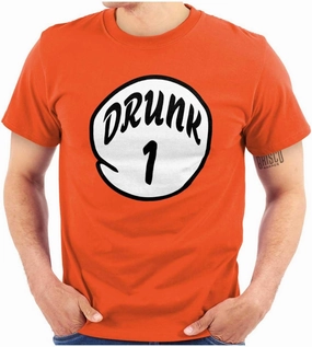 Funny Drunk Number 1 Drinking Humor Graphic T Shirt Men or Women
