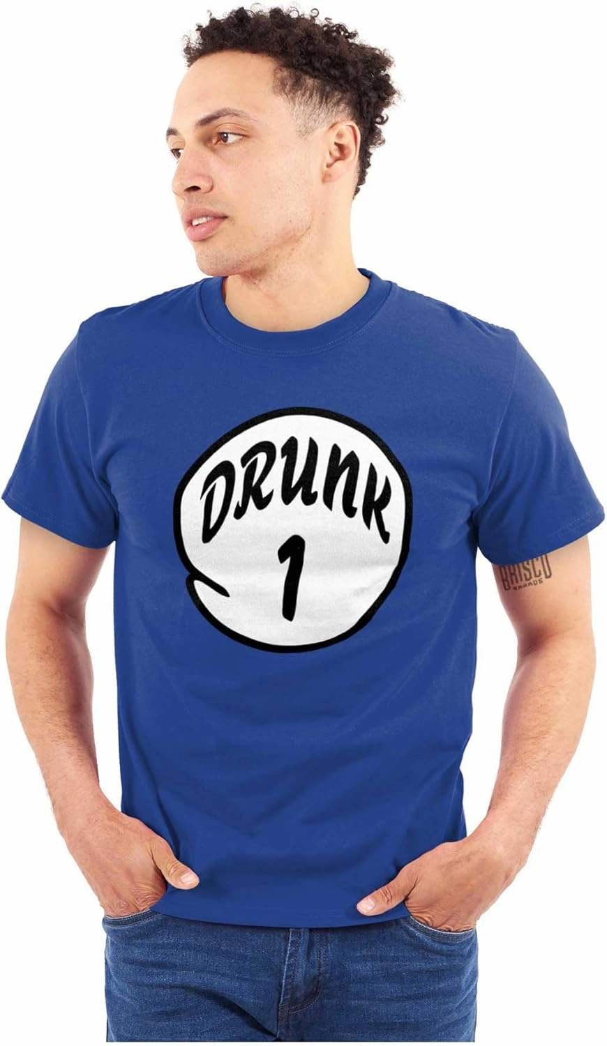 Funny Drunk Number 1 Drinking Humor Graphic T Shirt Men or Women