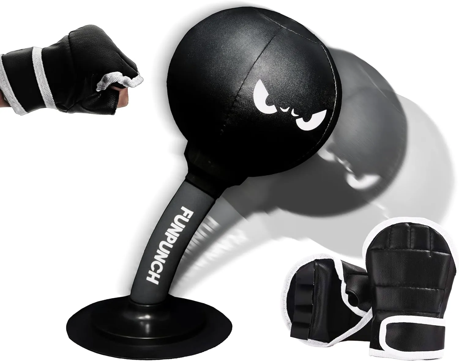 FUNPUNCH Rage Bag - Elite Boxing Training Mini Punching Bag for Advanced, Aspiring Boxers - Small, Portable Desk Punching Bag Punching Ball for Skills and Stress Relief (Black)