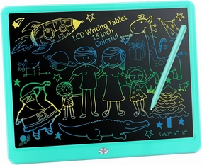 FVEREY LCD Writing Tablet, 15 Inch Colorful Kids Doodle Board Drawing Tablets, Etch a Sketch Board Drawing Pads, Educational Toy Christmas Birthday Gifts for 3 4 5 6 7 8 Years Old Boy Girls