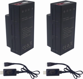 Fytoo 2PCS 11.1V 1050mAh 25C 3S Lithium Battery with T Plug with 2PCS USB Charging Cable for MJX H16 H16P H16E H16GT H16BM H16PL 14301 RC Car High Speed Drift Model Toy Car Upgrade Battery
