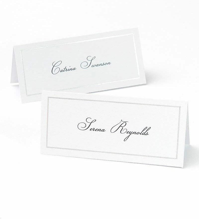 Gartner Studios Platinum Foil Border Printable Place Cards, Party Supplies, 210 GSM, 48 Count, Standard, (83003)