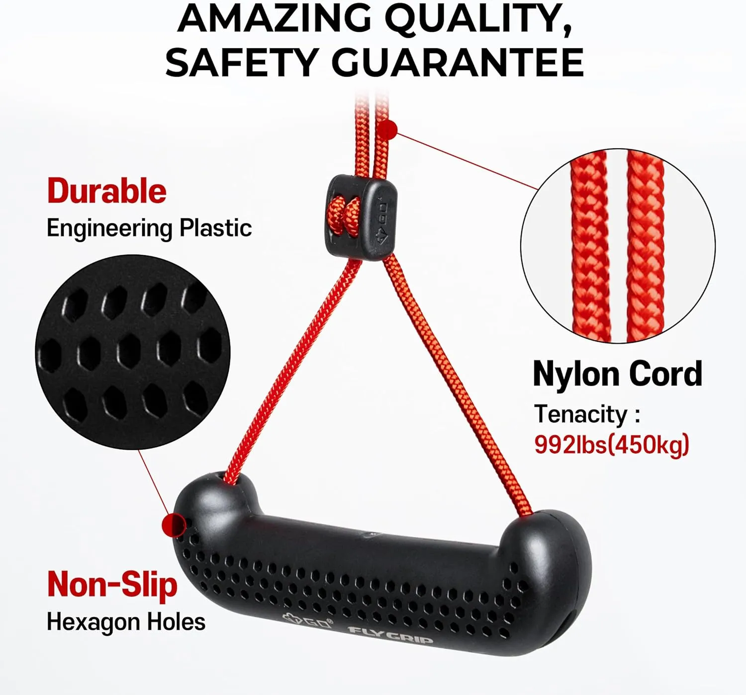 GD Fly Grip Pull Up Handles for Neutral Grip & LAT Pull Down Attachments – Perfect Grips for T-bar Row, D Handle Cable Attachment, Gym Equipment
