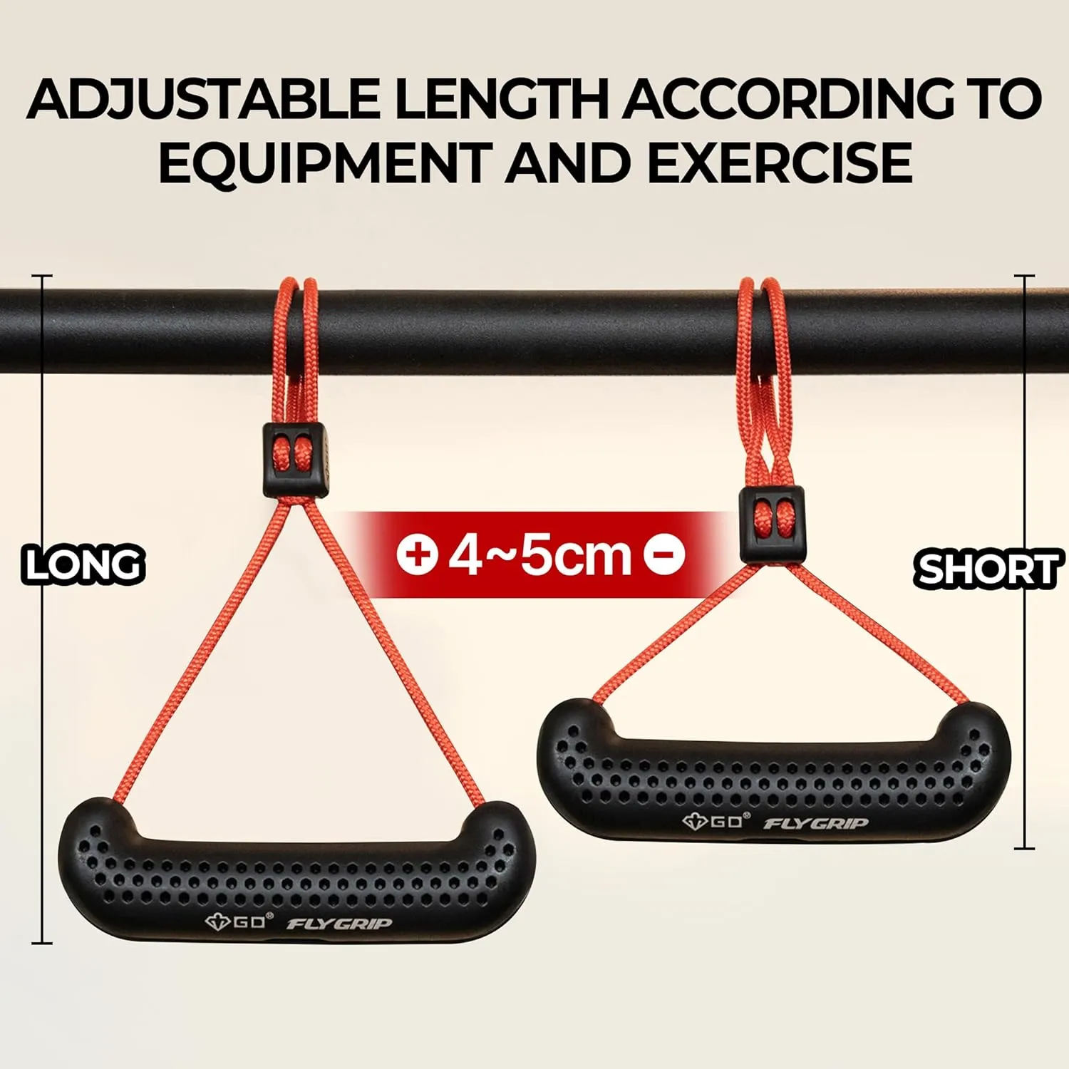 GD Fly Grip Pull Up Handles for Neutral Grip & LAT Pull Down Attachments – Perfect Grips for T-bar Row, D Handle Cable Attachment, Gym Equipment