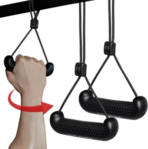 GD Fly Grip Pull Up Handles for Neutral Grip & LAT Pull Down Attachments – Perfect Grips for T-bar Row, D Handle Cable Attachment, Gym Equipment