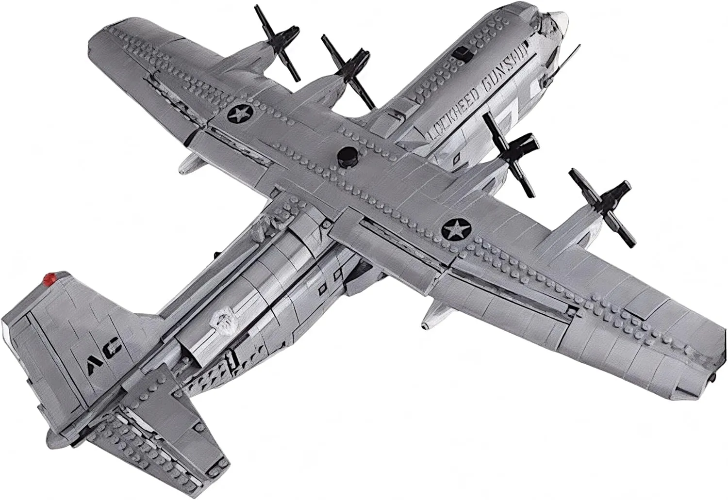 General Jim's AC-130 Hercules Gunship Building Block Set – 1,713 Pieces – Detailed Ground-Attack Aircraft Model Bricks Set - Compatible with Major Brands
