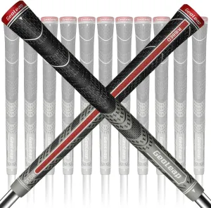 Geoleap ACE-R Golf Grips Set of 13- Back Rib Improved Control，Multi Compound Rubber and Cord Hybrid Golf Club Grips, Standard/Mdisize, 7 Colors Optional.