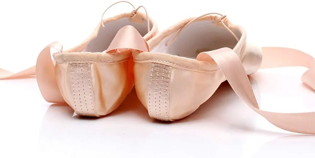 Girls Womens Ballet Pointe Shoes with Ribbons Professional Pointe Dance Shoes,Model-TJ-Pointe Ballet