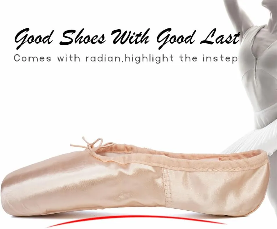 Girls Womens Ballet Pointe Shoes with Ribbons Professional Pointe Dance Shoes,Model-TJ-Pointe Ballet