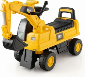 GLACER Kids Ride On Excavator, Licensed Caterpillar Toddler Pretend Play Toy Digger w/Horn & Under Seat Storage, 4-Wheel Toddler Construction Ride on Car w/Flexible Bucket Arm for Girls & Boys