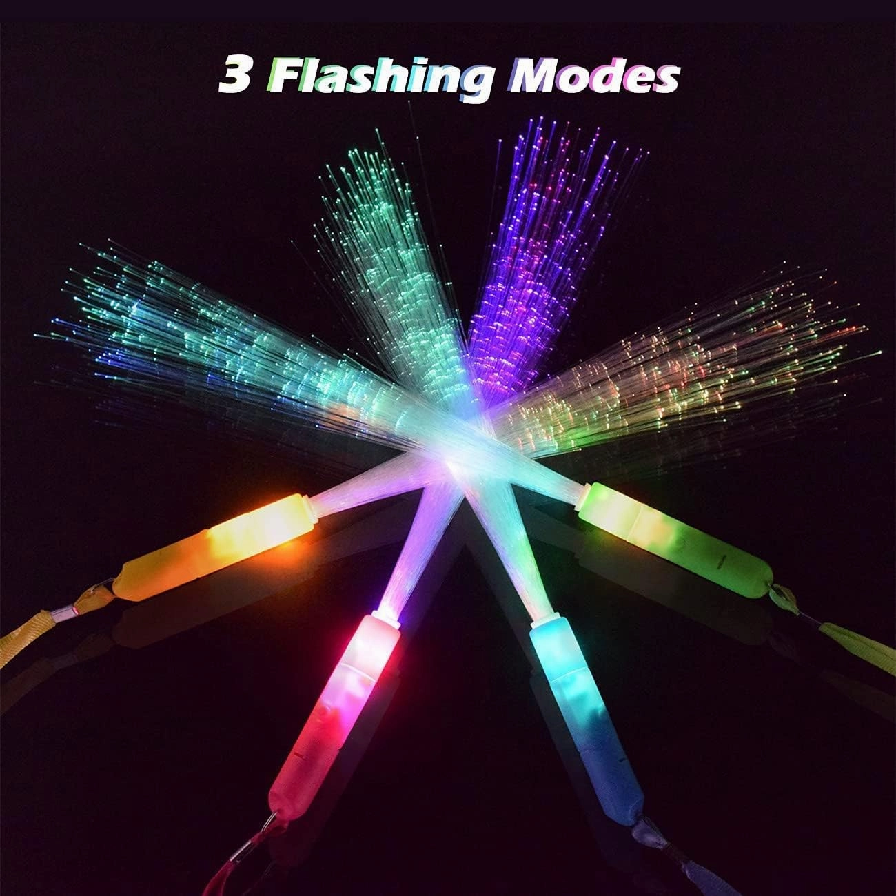Glow Sticks Bulk, 15 Pcs LED Light Up Wands with 3 Modes, Multicolor, Party Supplies for Wedding, Raves, Concert, Party