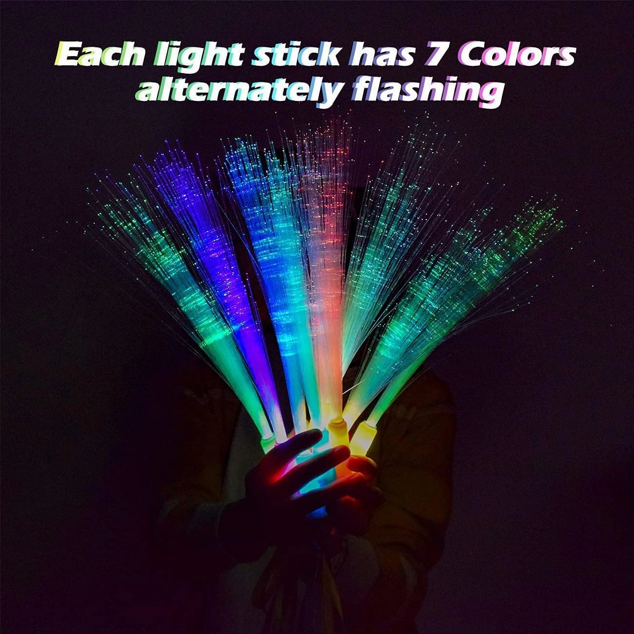 Glow Sticks Bulk, 15 Pcs LED Light Up Wands with 3 Modes, Multicolor, Party Supplies for Wedding, Raves, Concert, Party