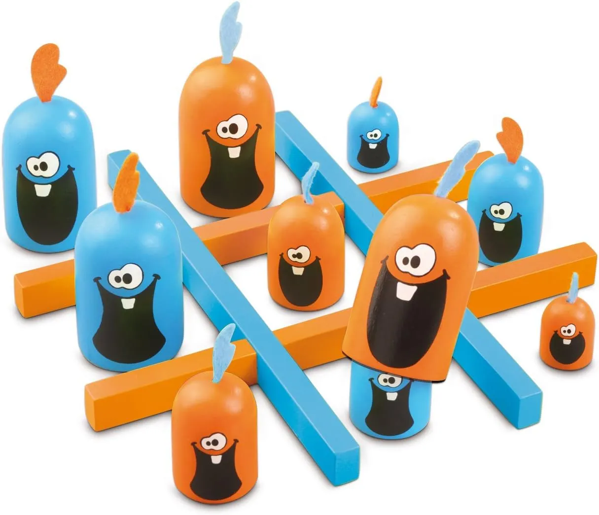 Gobblet Gobblers (Plastic), Tic Tac Toe Strategy Board Game, Award Winning Kids and Family Friendly Educational Board Game, 2 Players, Ages 5 , by Blue Orange Games