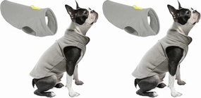 Gooby Fleece Vest Dog Sweater - Gray-Yellow, X-Large - Warm Pullover Fleece Dog Jacket with O-Ring Leash - Winter Small Dog Sweater Coat - Cold Weather Dog Clothes for Small Dogs Boy or Girl