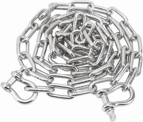 GOTOTOP 6.6ft Stainless Steel Anchor Lead Chain Marine Grade 316 Double Shackle Link Ends for Enhanced Anchor Holding Power Secure Connections for Ships Yachts