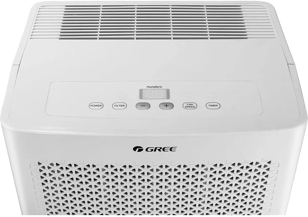 Gree Energy Star 50-Pint Portable Dehumidifier, Removes Moisture in Garages, Basements, Living Rooms, Large Areas up to 4,500 Sq.Ft., LED Display, Removable Tank