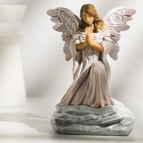 Guardian Angel Statue with Praying Hands - Sympathy, Remembrance, Healing, and Mother’s Day Resin Collectible Decorations for Home, Mom, Grandma