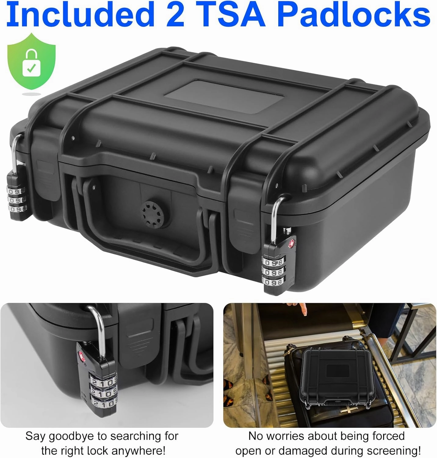 Gun Pistol Case for Handgun - Firearm Travel Case with 2 TSA Locks,TSA Approved with Pre-cut Foam,Pistol Carrying Case Hard Shell Waterproof Shockproof Gun Storage