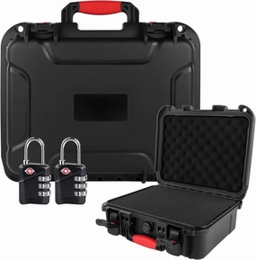Gun Pistol Case for Handgun - Firearm Travel Case with 2 TSA Locks,TSA Approved with Pre-cut Foam,Pistol Carrying Case Hard Shell Waterproof Shockproof Gun Storage