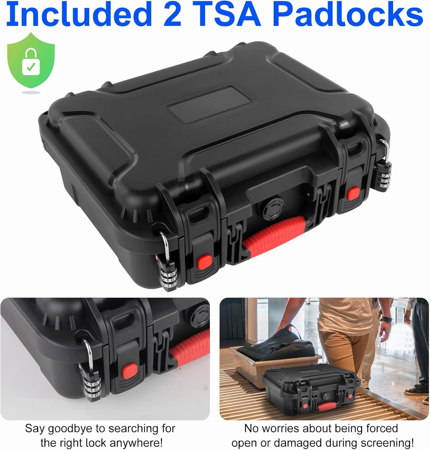 Gun Pistol Case for Handgun - Firearm Travel Case with 2 TSA Locks,TSA Approved with Pre-cut Foam,Pistol Carrying Case Hard Shell Waterproof Shockproof Gun Storage