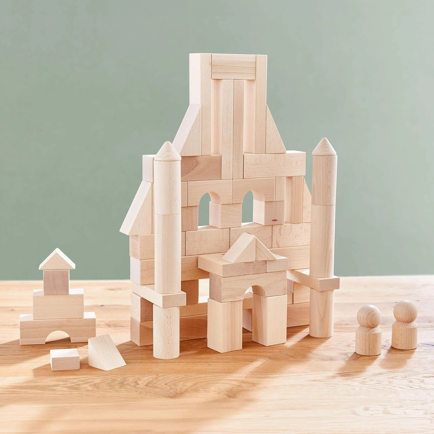 HABA Wooden Building Blocks 60 Piece Set, Ideal Toddler Blocks for Ages 2-4 & Kids Stacking Toys for Ages 1 and Up for Open-Ended Play, Made in Germany