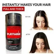 Hair Building Fibers with Natural Keratin to Conceal Instantly for Thinning Hair, Bald spot & Cover Up Hair Loss to Add Volume for Full & Thick Hair for Men & Women by PLAYHAIR (Black) … (1) (3) (3)
