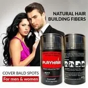 Hair Building Fibers with Natural Keratin to Conceal Instantly for Thinning Hair, Bald spot & Cover Up Hair Loss to Add Volume for Full & Thick Hair for Men & Women by PLAYHAIR (Black) … (1) (3) (3)