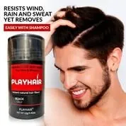 Hair Building Fibers with Natural Keratin to Conceal Instantly for Thinning Hair, Bald spot & Cover Up Hair Loss to Add Volume for Full & Thick Hair for Men & Women by PLAYHAIR (Black) … (1) (3) (3)
