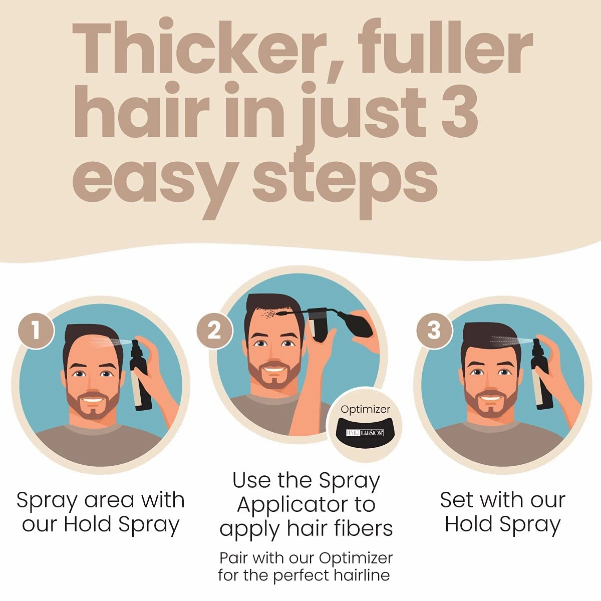 HAIR ILLUSION - 100% Natural Human Hair Fibers *Not Synthetic* For Men & Women, Premium Hair Building Formulation, Large 38g Bottle (brown)
