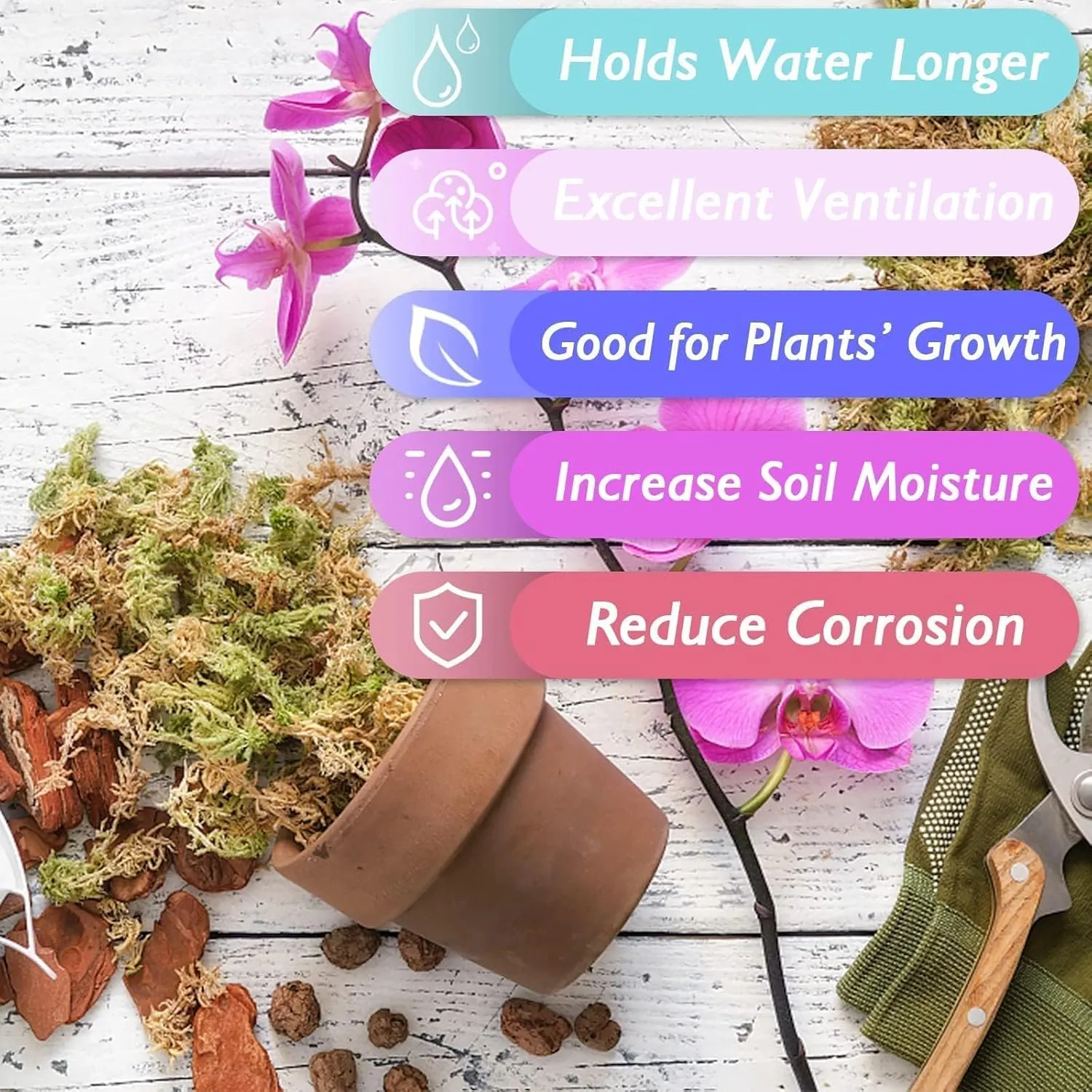 Halatool 4.4LBS Natural Sphagnum Moss for Plants 85 QT Premium Peat Moss Dried Long Fiber Orchid Moss for Orchid Repotting Carnivorous Succulents Garden Flowers Crafts Terrarium and Reptiles