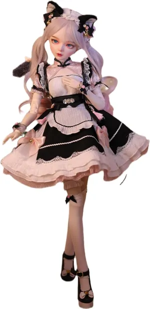 Hand-Painted BJD Doll, 22.8 Inch 1/3 Ball Jointed Princess Doll, PVC Body with 31 Movable Joints, Ideal Gift for Girls, Desk and Wall Decorations (Handmade Makeup Plus)