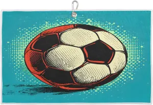 Hand Painted Soccer Balls Golf Towel with Heavy Duty Carabiner Clip Quick Dry Ultra Absorbent Club Ball Cleaning Towel Golf Accessories for Men Women