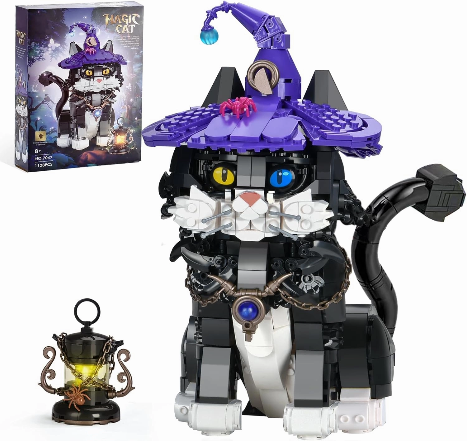 Harry Magic Cat Building Blocks for Adult,Collectiable Cat Model Set,Animal Toys for Home Decor,Creative Gift for Kids Boys Girls Ages 8-12,1128PCS