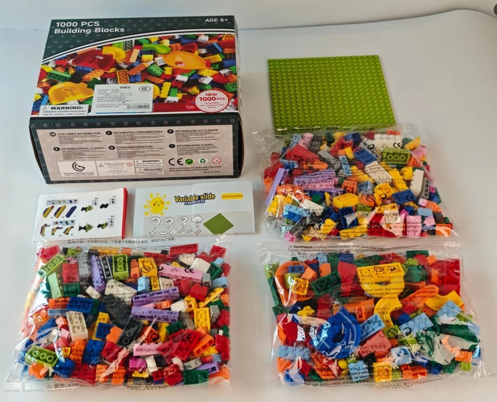 Hayder 1000PCS Classic Building Bricks, Building Blocks Bulk with 20x20 Studs Plate and 168PCS Slid-Way Accessory, Compatible with All Major Brands