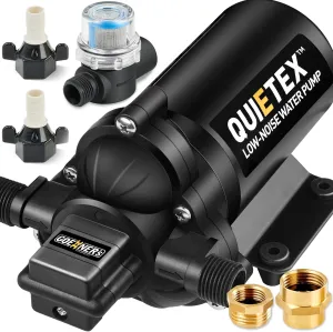 Heavy-Duty 12V RV Water Pump – 5 GPM 45 PSI Self-Priming Diaphragm Pump with Brass Adapter & Filter – Ideal for Campers, Yachts & Outdoor Systems