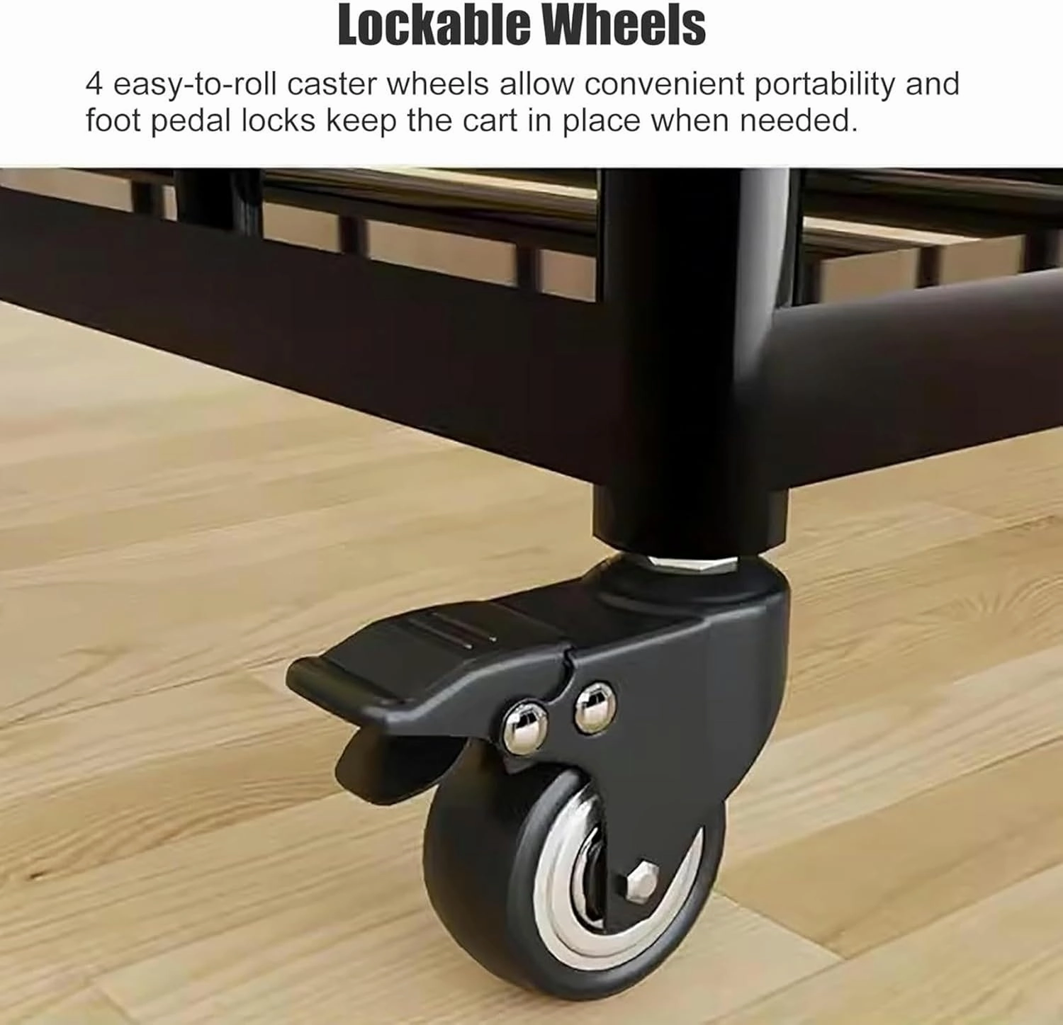 Heavy Duty Rolling Ball Cart with Lockable Wheels & Lid, Home/School Playground/Gym Sports Equipment Organizer Rack for Baseball/Soccer/Basketball~/
