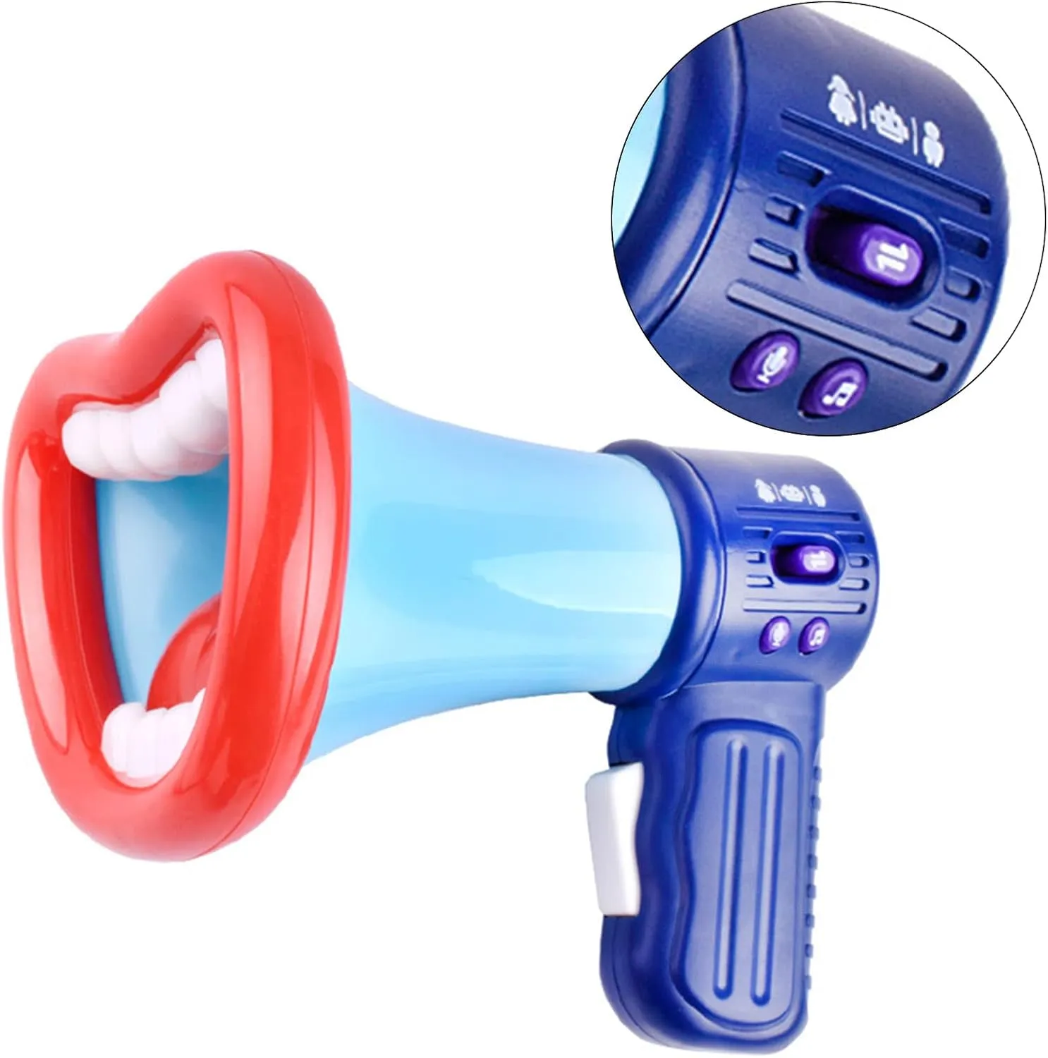 HEEPDD Voice Changer Horn Toy, Large Mouth Voice Changer Horn with 3 Different Sound Effects Recording and Laughter Button for Kids Adults Boys Girls (Standard)