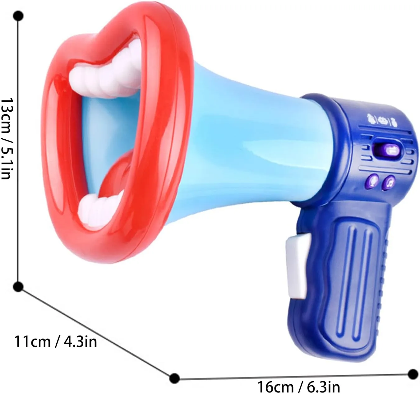 HEEPDD Voice Changer Horn Toy, Large Mouth Voice Changer Horn with 3 Different Sound Effects Recording and Laughter Button for Kids Adults Boys Girls (Standard)