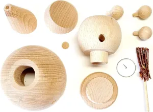 Hess Wooden Toy 40020 Craft Set Ball Smoker Made of Wood, Santa Claus with Broom, 11 Pieces, Decoration for Advent and Christmas Season from the Ore Mountains