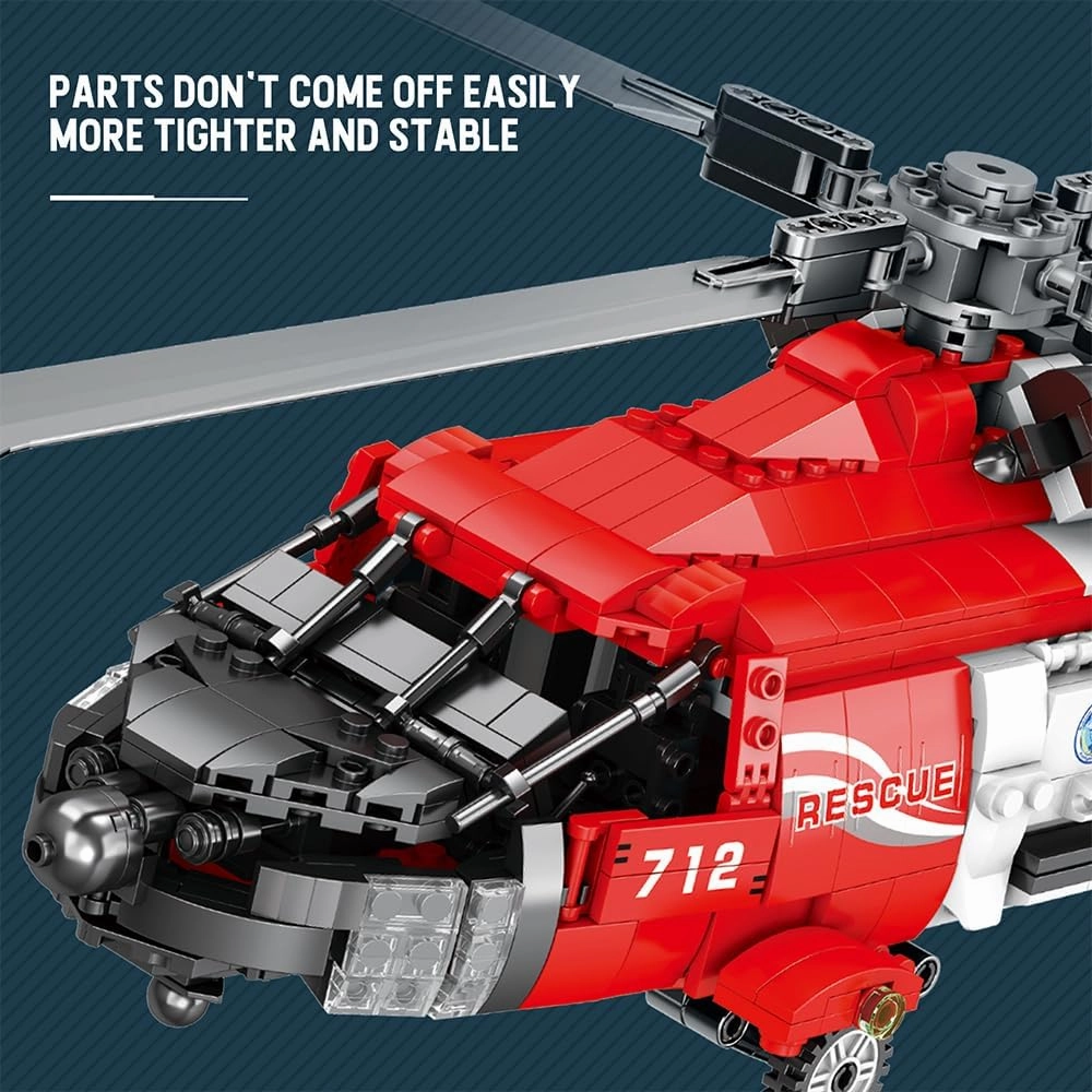 HH-60J Guard Search and Rescue Aircraft Building Set,Military Army Airplane Toy,Collectible Display Helicopter Model Collectible Home Decor,33026 Gifts for Adults Boys Kids 14 ,1137 PCS