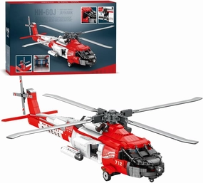 HH-60J Guard Search and Rescue Aircraft Building Set,Military Army Airplane Toy,Collectible Display Helicopter Model Collectible Home Decor,33026 Gifts for Adults Boys Kids 14 ,1137 PCS