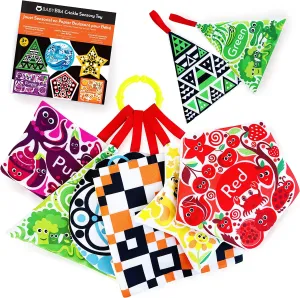 High Contrast Crinkle Paper Shapes - Baby Sensory Toys for Visual Development, Tummy Time - Crib, Stroller & Car Seat Crinkle Toys for Babies & Infants 3 Months 