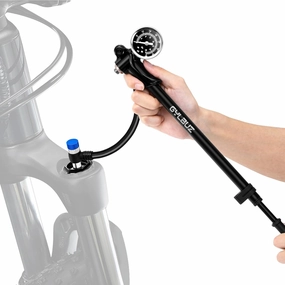 High Pressure Shock Pump: Bike Shock Air Pump with Gauge 400 PSI for Fork and Rear Bicycle Suspension,Mini Mountain Bicycle Pump Fits Schrader Valve