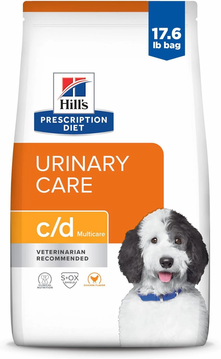 Hill's Prescription Diet c/d Multicare Urinary Care Chicken Flavor Dry Dog Food, Veterinary Diet, 17.6 lb. Bag
