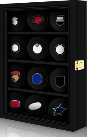 Hockey Puck Display Case Wall Mount Puck Holder Lockable Wall Display Case Cabinet Shadow Box for Collectibles Memorabilia