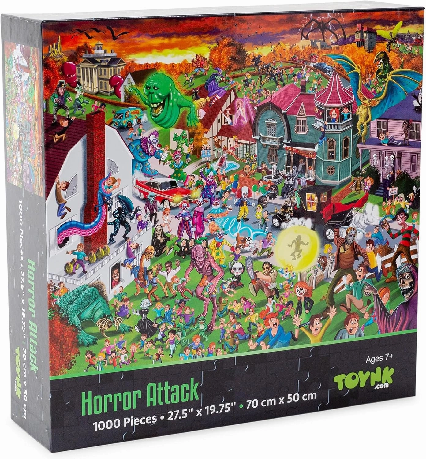 Horror Attack 1000-Piece Jigsaw Puzzle | Fun Brain Teaser, Toys & Games for Adults | 28 x 20 Inches