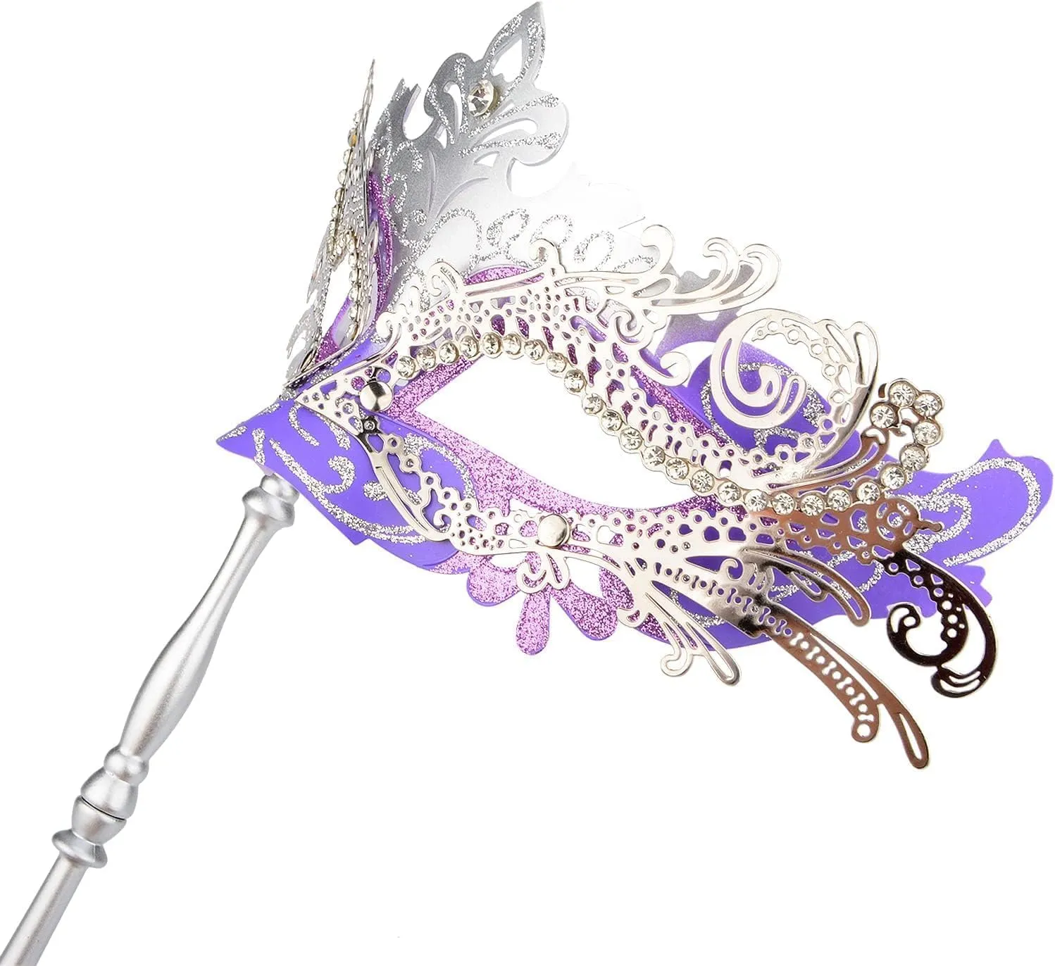 Hoshin Masquerade Mask with Stick, Mardi Gras Deecorations Venetian Masks for Womens