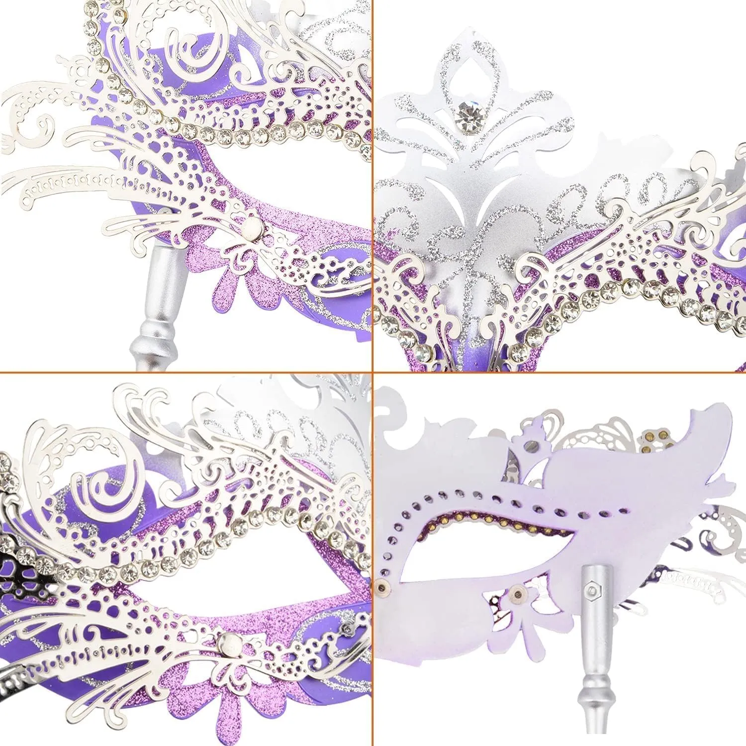 Hoshin Masquerade Mask with Stick, Mardi Gras Deecorations Venetian Masks for Womens