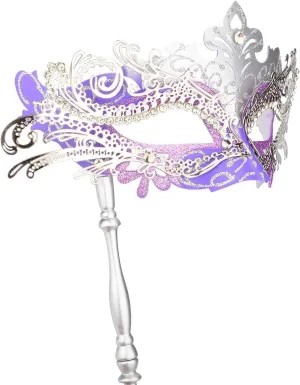 Hoshin Masquerade Mask with Stick, Mardi Gras Deecorations Venetian Masks for Womens